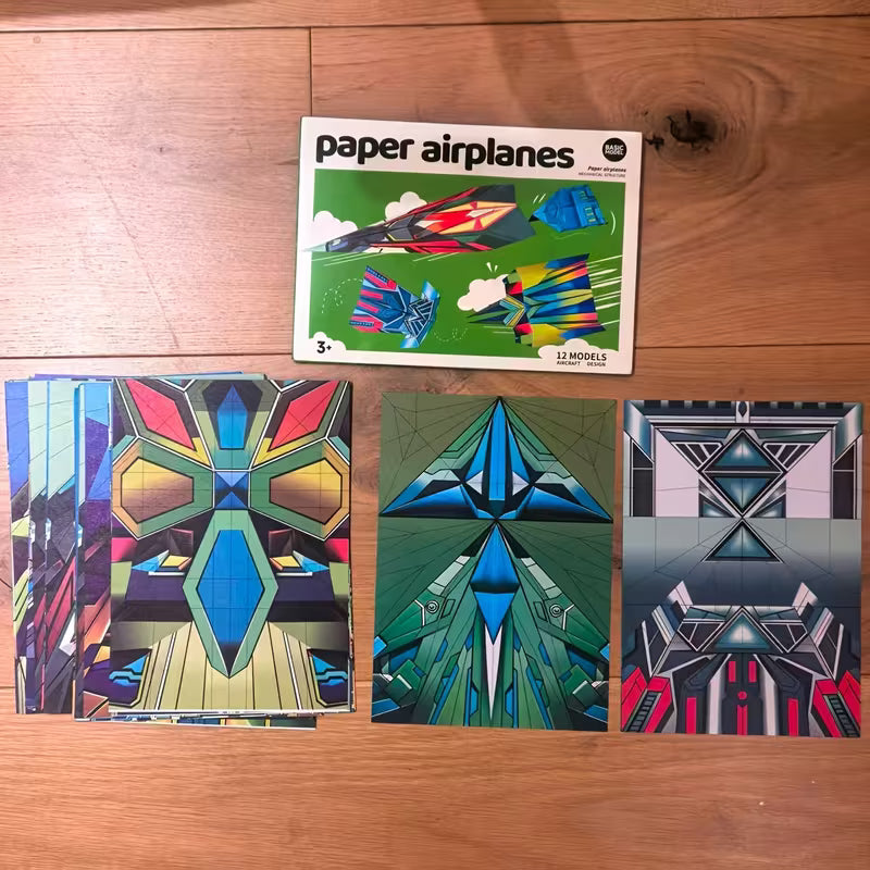 36-Piece Handcrafted Creative Paper Airplane Origami Kit – 3D Educational DIY Folding Set for Kids
