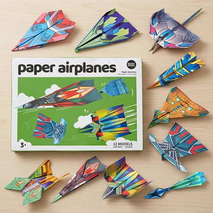 36-Piece Handcrafted Creative Paper Airplane Origami Kit – 3D Educational DIY Folding Set for Kids