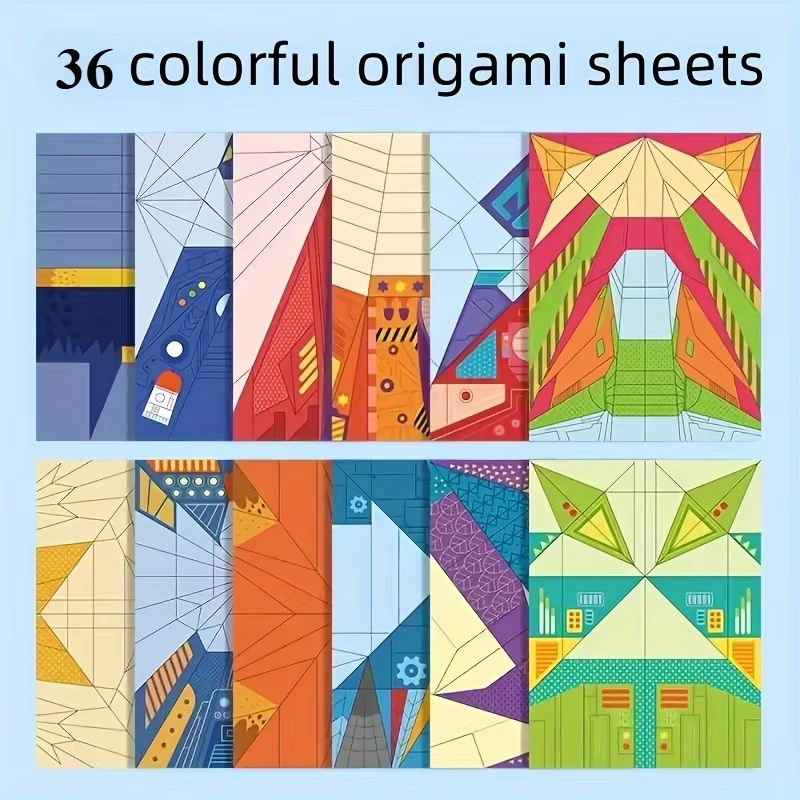 36-Piece Handcrafted Creative Paper Airplane Origami Kit – 3D Educational DIY Folding Set for Kids