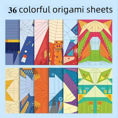 36-Piece Handcrafted Creative Paper Airplane Origami Kit – 3D Educational DIY Folding Set for Kids